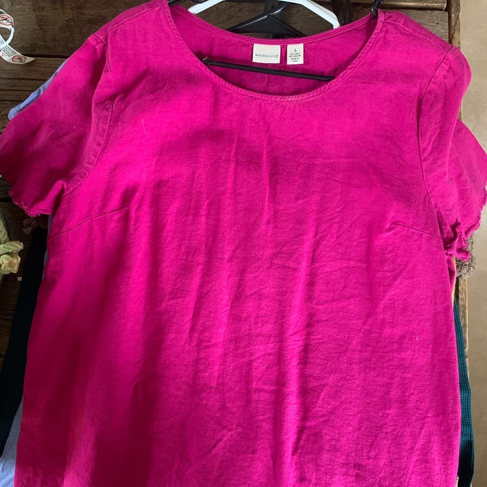 Westbound, Large, no rips or stains, wide fit, frayed sleeves and bottom